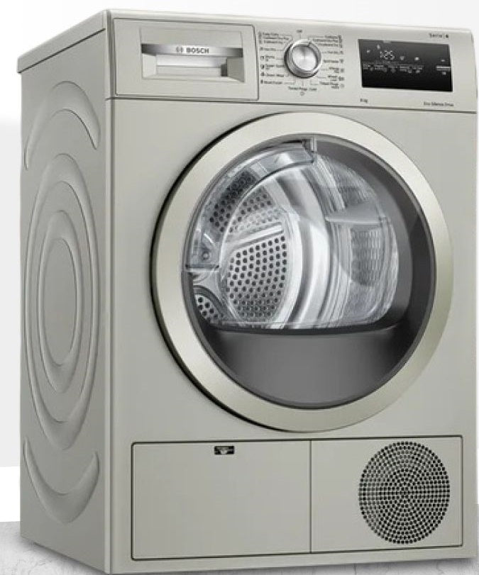 WTN86202ME / BOSCH Condenser Dryer, 8 KG, Front loading, 17 Programs, Series 4, SILVER