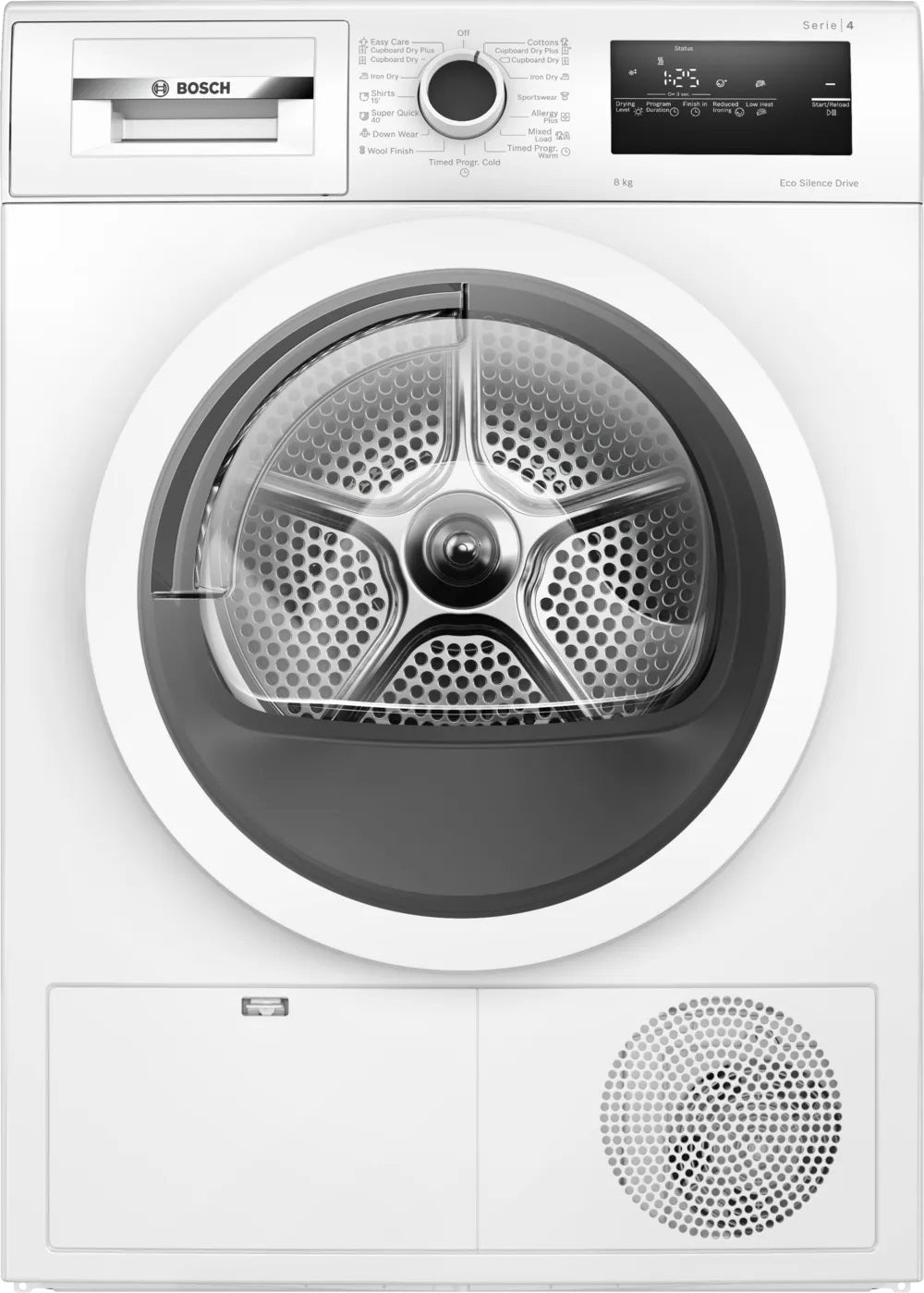 WTN86201ME / BOSCH Condenser Dryer, 8 KG, Front loading, 17 Programs, Series 4, WHITE