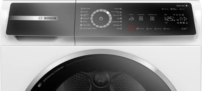 Bosch Heat Pump Drye A, Series 8, 7 Automatic Programs Motion, 9KG, White