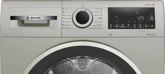 Bosch Heat Pump Dryer A, Series 4, 7 Automatic Programs Motion, 9KG, Silver Bosch Heat Pump Dryer A, Series 4, 7 Automatic Programs Motion, 9KG, Silver