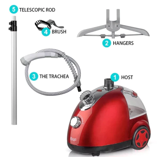Raf Garment Steamer, 1700Watts, Red Raf Garment Steamer, 1700Watts, Red