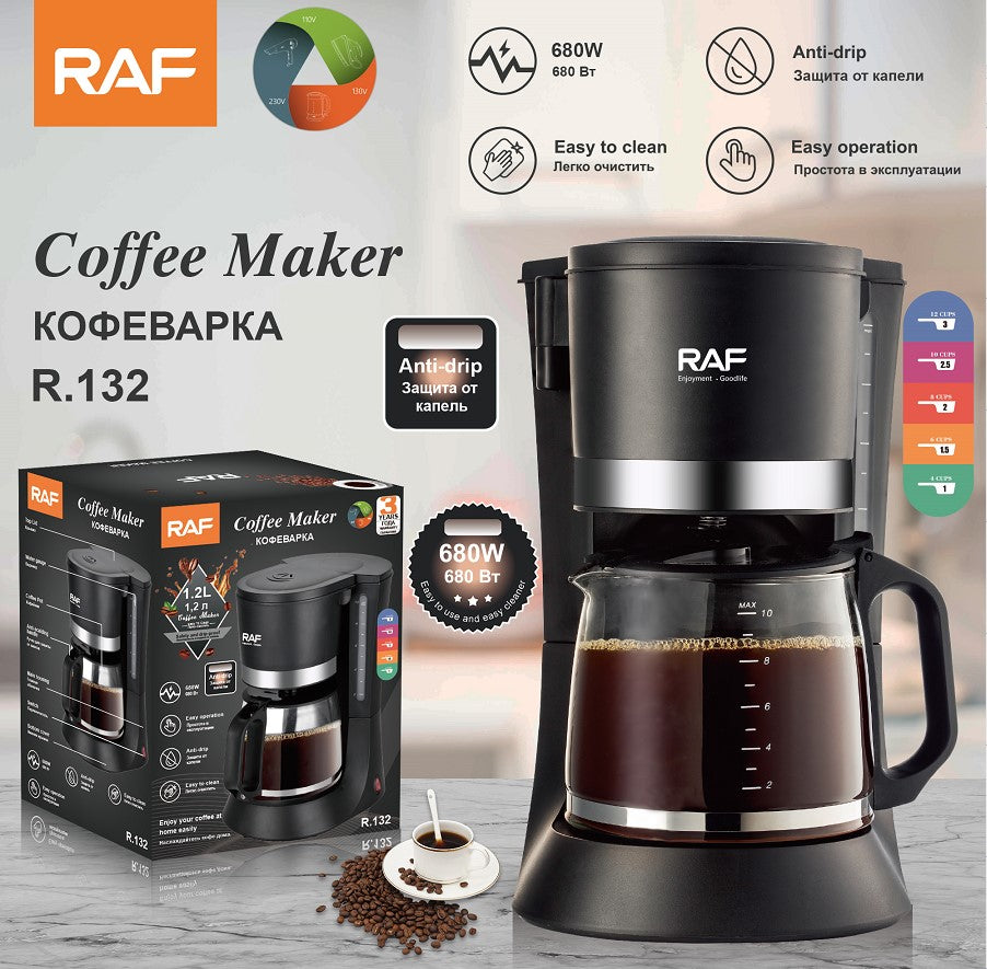 R.132 / RAF Coffee machine 1.2L 1.2 L / BLACK