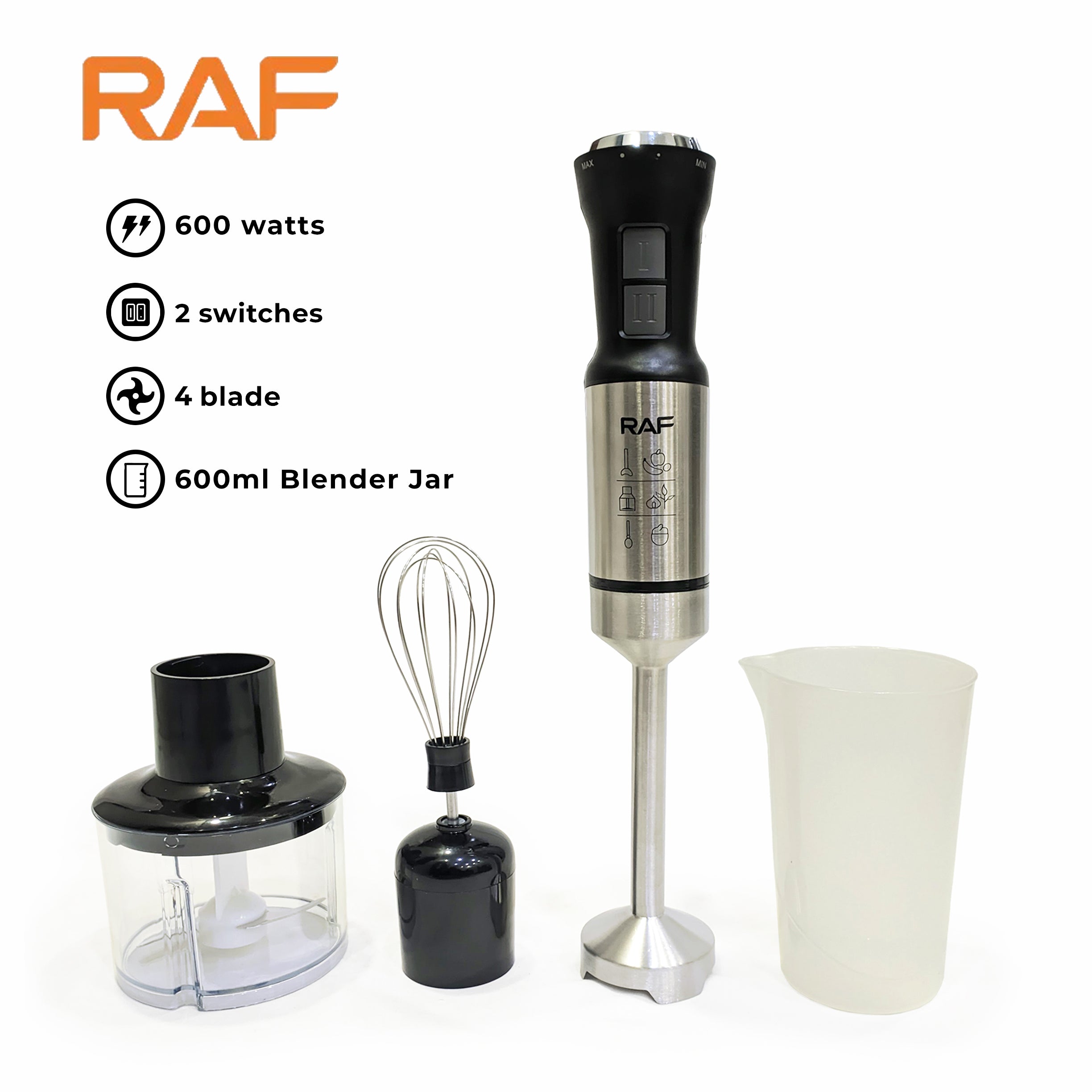 R.292 / RAF hand Blender 600W with Set 4 / BLACK