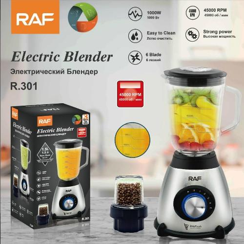 R.301 / RAF Blender 1000 W , 6 Blads , 45000 RPM 1.5L / SILVER