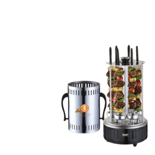 R.8612 / RAF Barbecue machine 6 SKEWERS GRILL / SILVER / 1000 WATTS