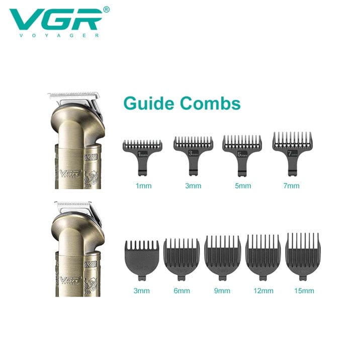 V-110 / VGR Professional Mens Beard Grooming 8 in 1 Grooming / 8 in 1 / BLACK