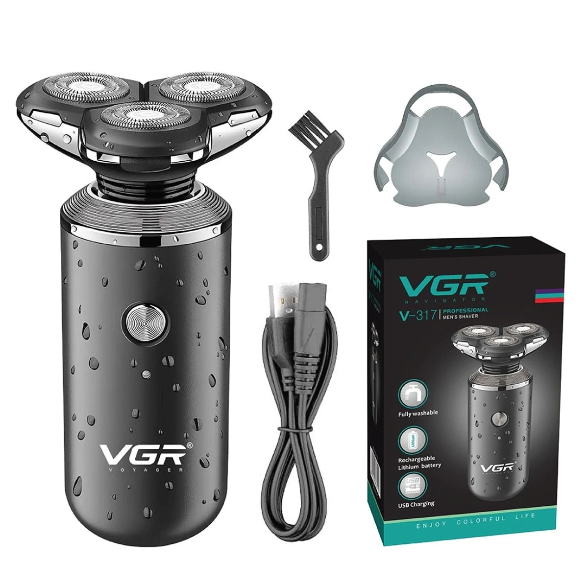 V-317 / VGR Professional rotary Shaving Machine Waterproof shaver / Waterproof / BLACK