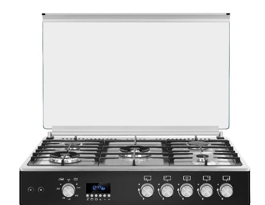 Ferre Gas Oven Full Safety, Digital Timer, 3Fans, 3Turbo, 90*60Cm, 2Normal Burner, Stainless Steel Ferre Gas Oven Full Safety, Digital Timer, 3Fans, 3Turbo, 90*60Cm, 2Normal Burner, Stainless Steel