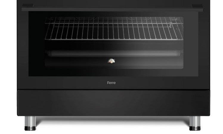 Ferre Gas Oven Full Safety, Digital Timer, 2Fan, 90*60 Cm, 2Turbo, 3Normal Burners, Black Ferre Gas Oven Full Safety, Digital Timer, 2Fan, 90*60 Cm, 2Turbo, 3Normal Burners, Black
