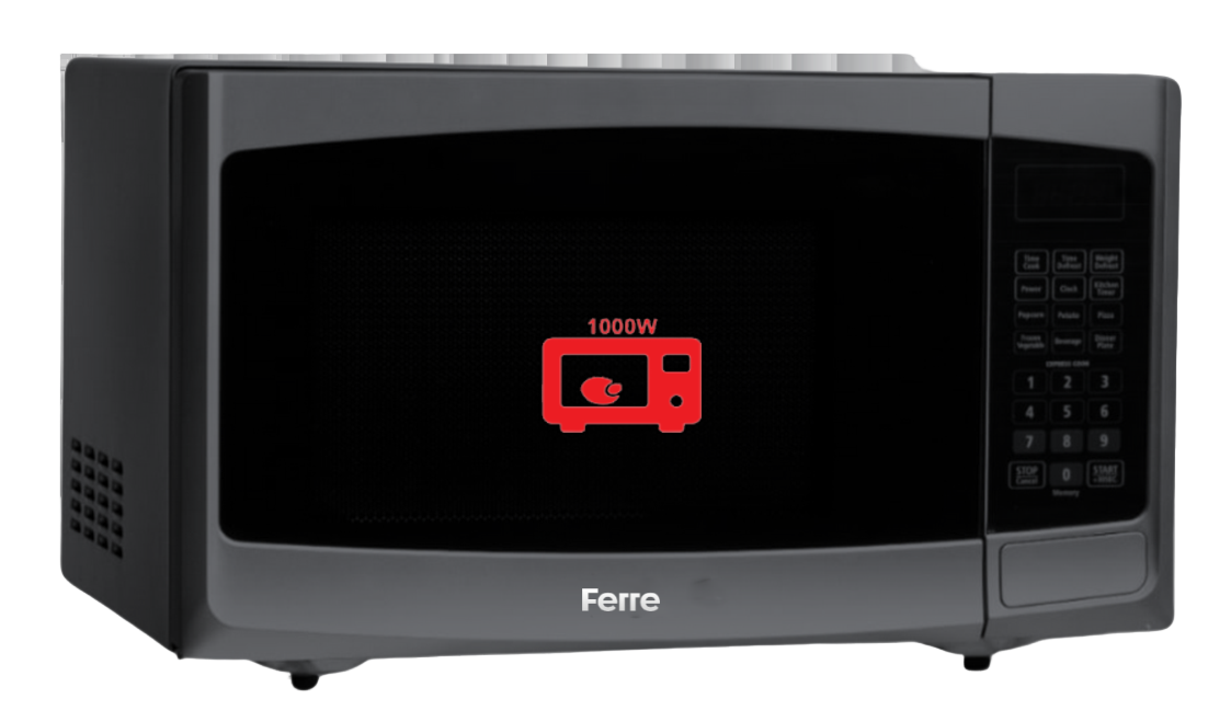 Ferre Microwave Finished Glass, 1000Watts, 45Lit, Black Ferre Microwave Finished Glass, 1000Watts, 45Lit, Black