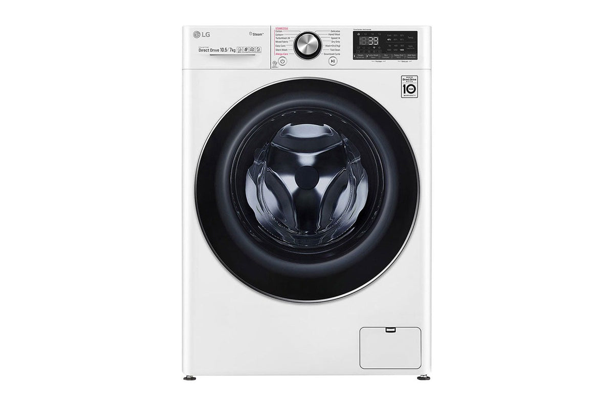 LG Front Load Washer & Dryer Machine A, 10.5KG Wash & 7KG Dryer, 1400RPM, White