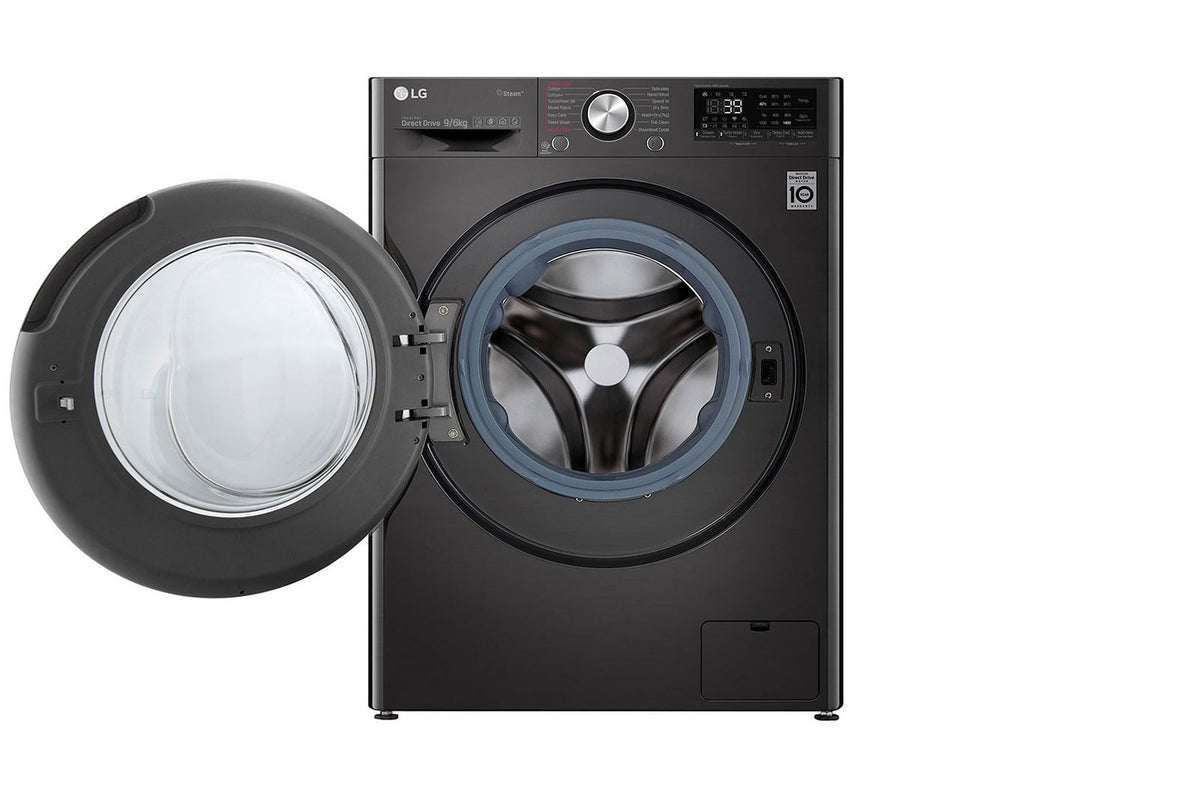 LG Front Load Washer & Dryer Machine A, 9KG Wash & 6KG Dryer, 1400RPM, Black Steel