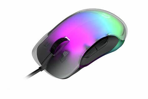 PDX315/Porodo Gaming RGB 8D Crystal Shell Mouse 12800 DPI - Black Gaming / Black / N/A