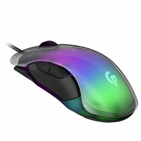 PDX315/Porodo Gaming RGB 8D Crystal Shell Mouse 12800 DPI - Black Gaming / Black / N/A