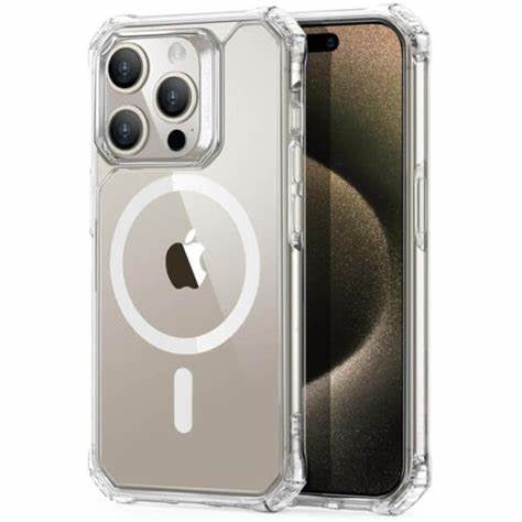 1A6900202/ESR Air Armor Clear Case •MagSafe (HaloLock) Iphone 15 Pro,Black Case / Clear / N/A