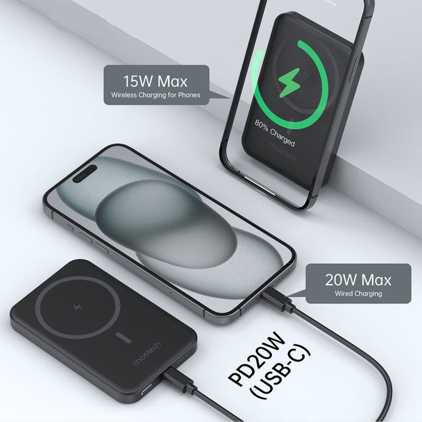CHOETECH Power Bank, 5000 Mah, Magnetic Wireless CHOETECH Power Bank, 5000 Mah, Magnetic Wireless
