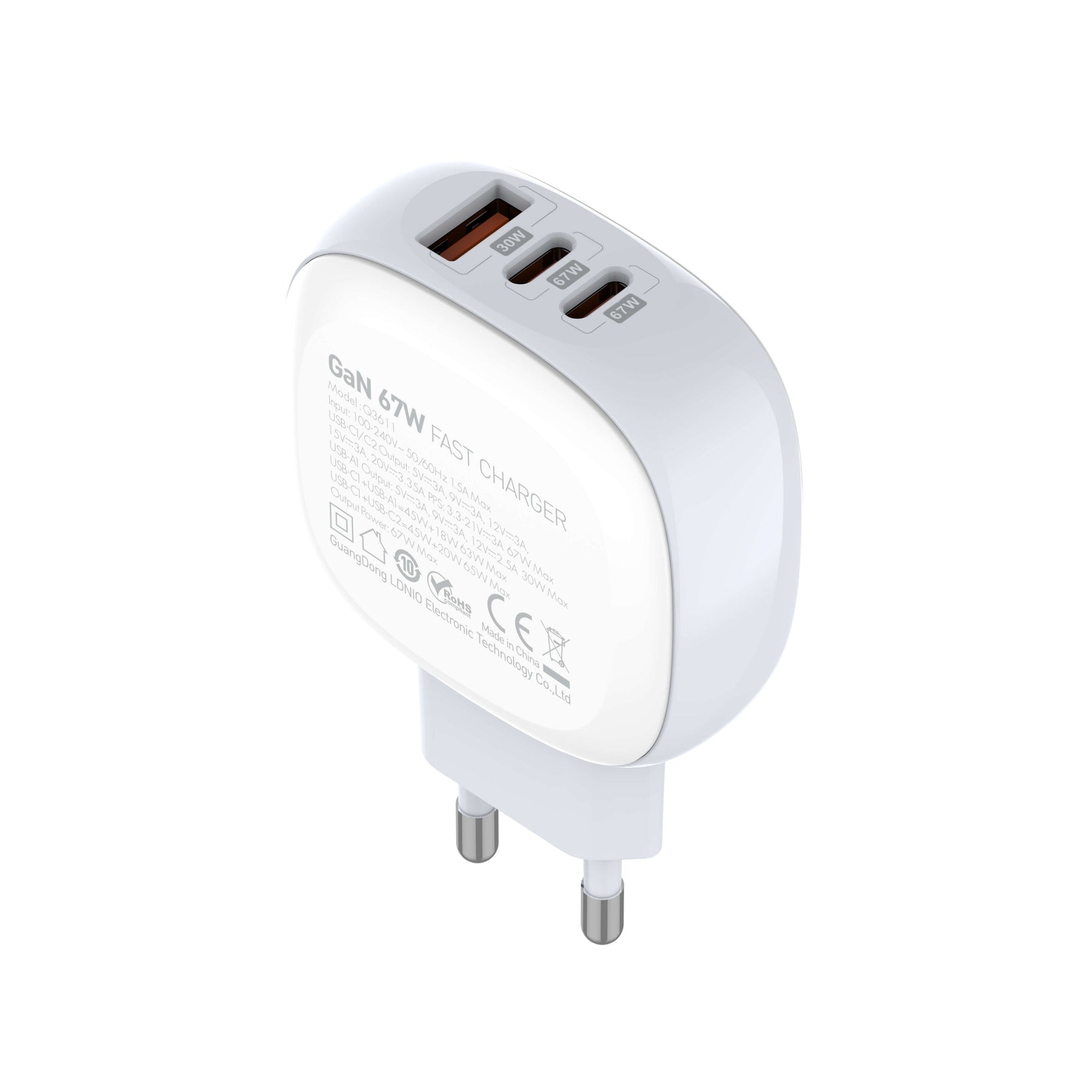 Ldnio Super Fast Charger, 67Watts, White Ldnio Super Fast Charger, 67Watts, White