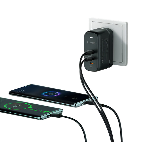 Ldnio Fast Charging Protocols, 65Watts, Black Ldnio Fast Charging Protocols, 65Watts, Black