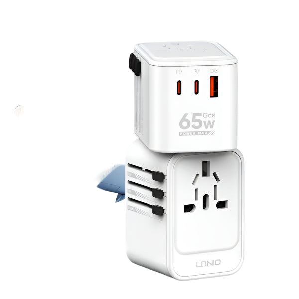 Ldnio Fast Charger Adapter GaN, 65Watts, White Ldnio Fast Charger Adapter GaN, 65Watts, White