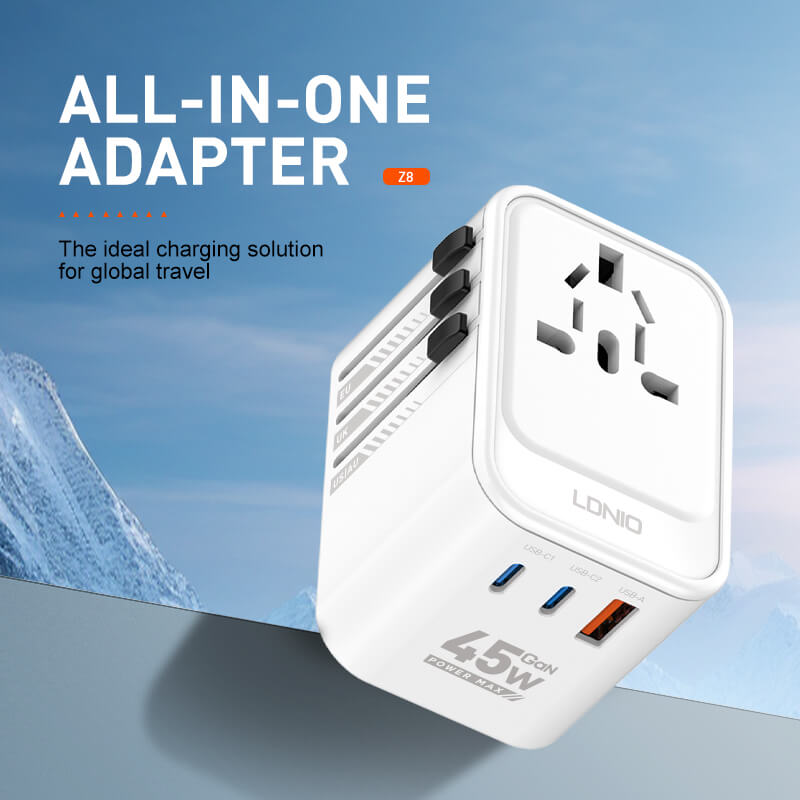Ldnio Fast Charger Adapter GaN, 45Watts, White Ldnio Fast Charger Adapter GaN, 45Watts, White