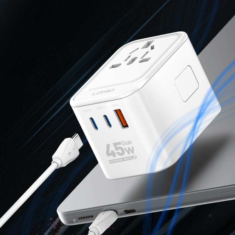 Ldnio Fast Charger Adapter GaN, 45Watts, White Ldnio Fast Charger Adapter GaN, 45Watts, White