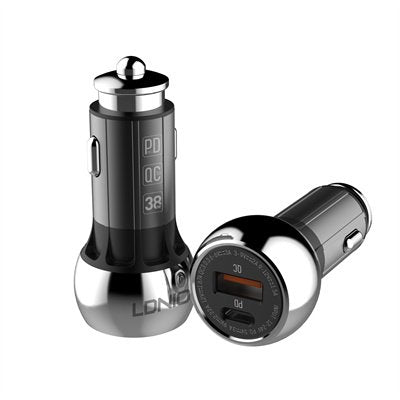 Ldnio Fast Car Charger PD & QC3.0, Grey