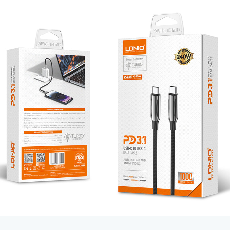 Ldnio Fast Charger Cable, 240Watts, Black Ldnio Fast Charger Cable, 240Watts, Black
