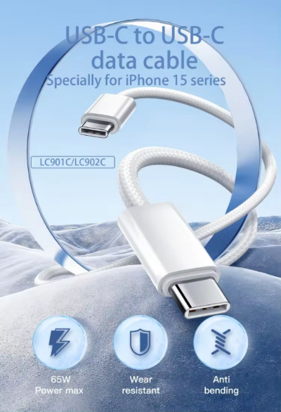 Ldnio Cable Fast Charger, Type-C to Type-C, 1Mm, 65Watts Ldnio Cable Fast Charger, Type-C to Type-C, 1Mm, 65Watts