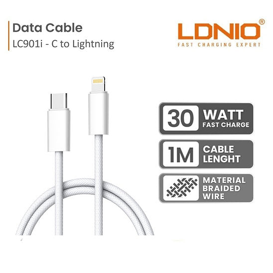 Ldnio Cable Fast Charger, Type-C Lightning, 1Mm, 30Watts