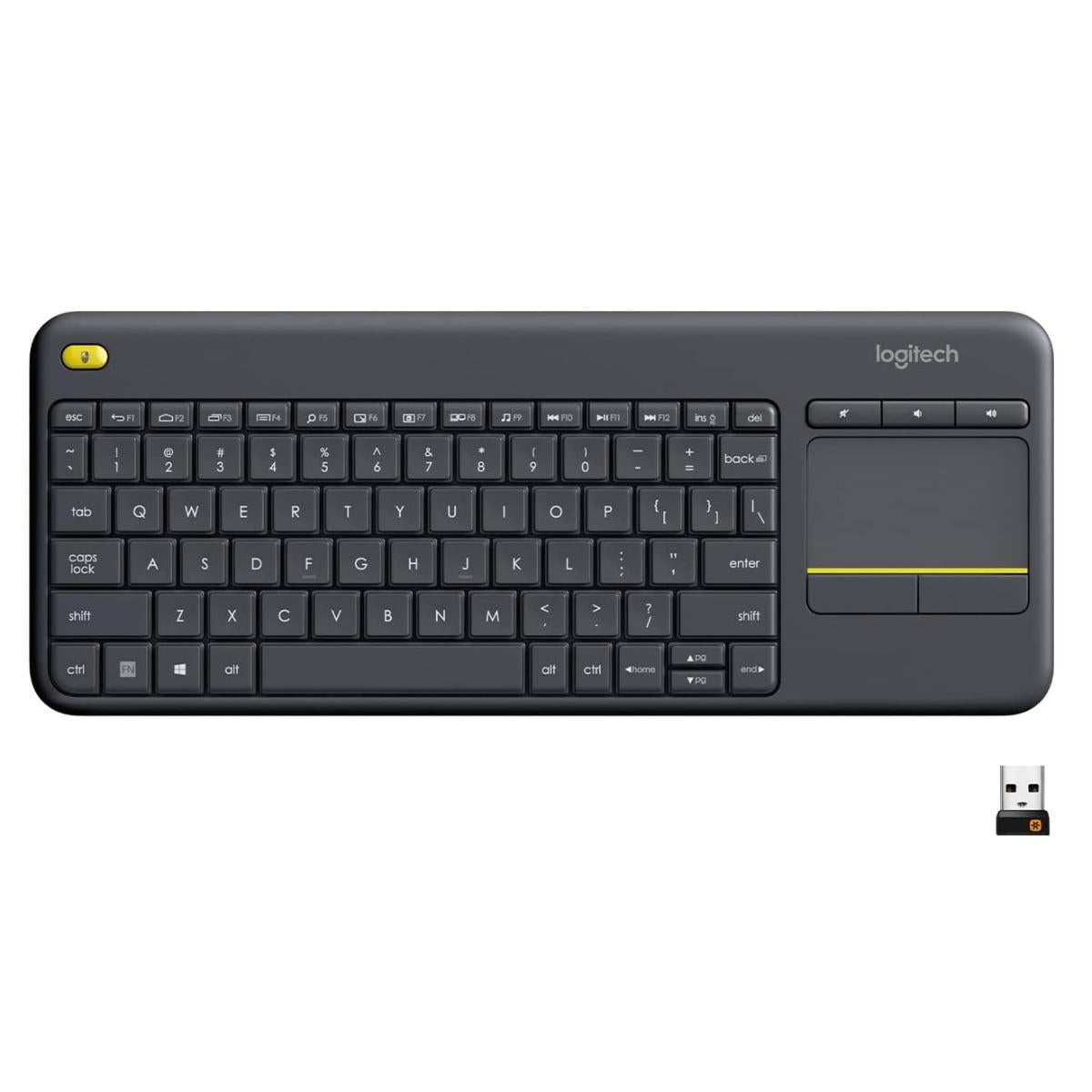 K400/Logitech  TV Wireless Touch Keyboard Dark K400/ Wireless range: >33 ft / 10m wireless range Keyboard / Black / WIRELESS