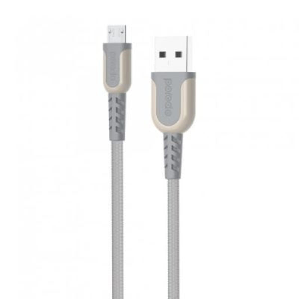 Porodo Metal Braided Micro Usb Cable Metal Braided Micro Usb Cable 2.4M 2.4M Gray U