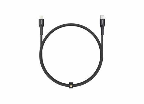 CB-AKL3/AuKey  MFI 18W USB C To Lightning Kevlar Cable - 1.2 Meter BLACK Cable / Black / N/A