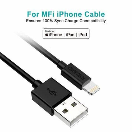 Choetech Data Cable, Usb to Lightening, 1.8M, Black Choetech Data Cable, Usb to Lightening, 1.8M, Black