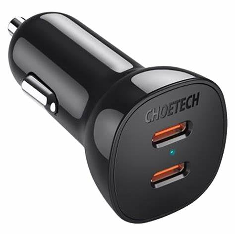 Choetech Dual Usb-C Fast Car Charger 40W Black Choetech Dual Usb-C Fast Car Charger 40W Black