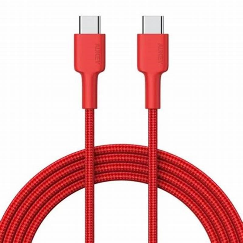 Aukey Usb C To Usb C Nylon Aramid Fiber Pd Cable - 2M Red