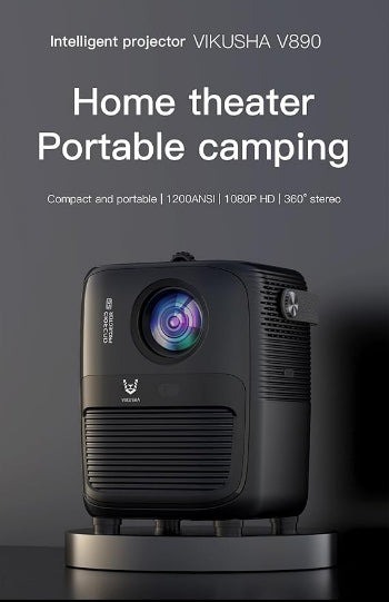 Vikusha Projector Wifi & 5G, 2GB & 32GB, 1920*1080P, Built in Speaker, Black