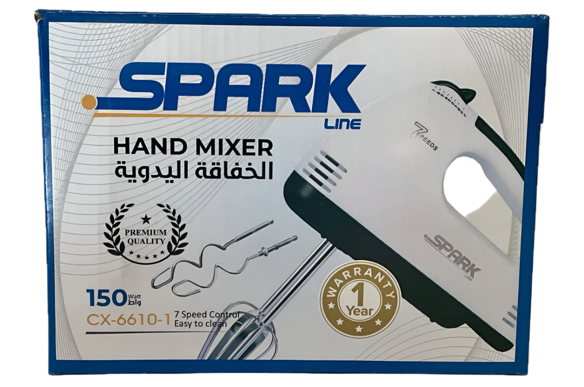 Spark Line Hand Mixer, 150Watts, Black / Steel Spark Line Hand Mixer, 150Watts, Black / Steel
