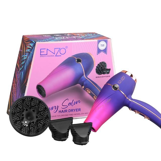 Enzo Luxury Salon Hair Dryer 4X Faster Smart Motor 1800-2000 Watt Blue & Purpule