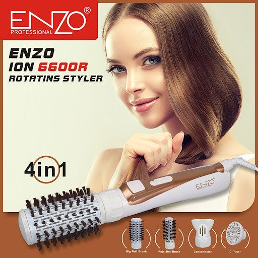 Enzo Hair Styler Hot Air Brush4 In 1 White