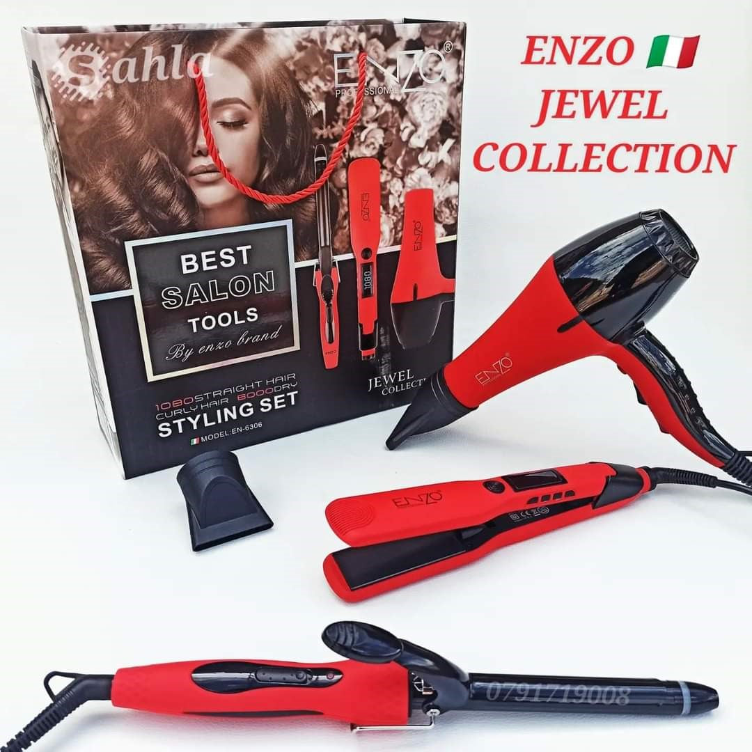 Enzo Set(Hair Dryer +Strainghtener+ Curler )