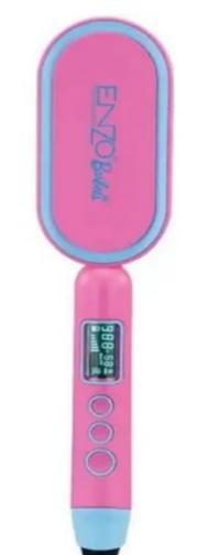 Enzo Hair Straightener Brush, Pink