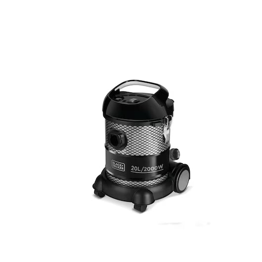 Black & Decker Drum Vacuum Cleaner, 20Lit, 2000Watts, Black Black & Decker Drum Vacuum Cleaner, 20Lit, 2000Watts, Black