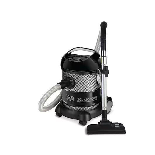 Black & Decker Drum Vacuum Cleaner, 20Lit, 2000Watts, Black Black & Decker Drum Vacuum Cleaner, 20Lit, 2000Watts, Black