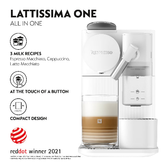 Nespresso Coffee Maker Machine - Lattissima One White