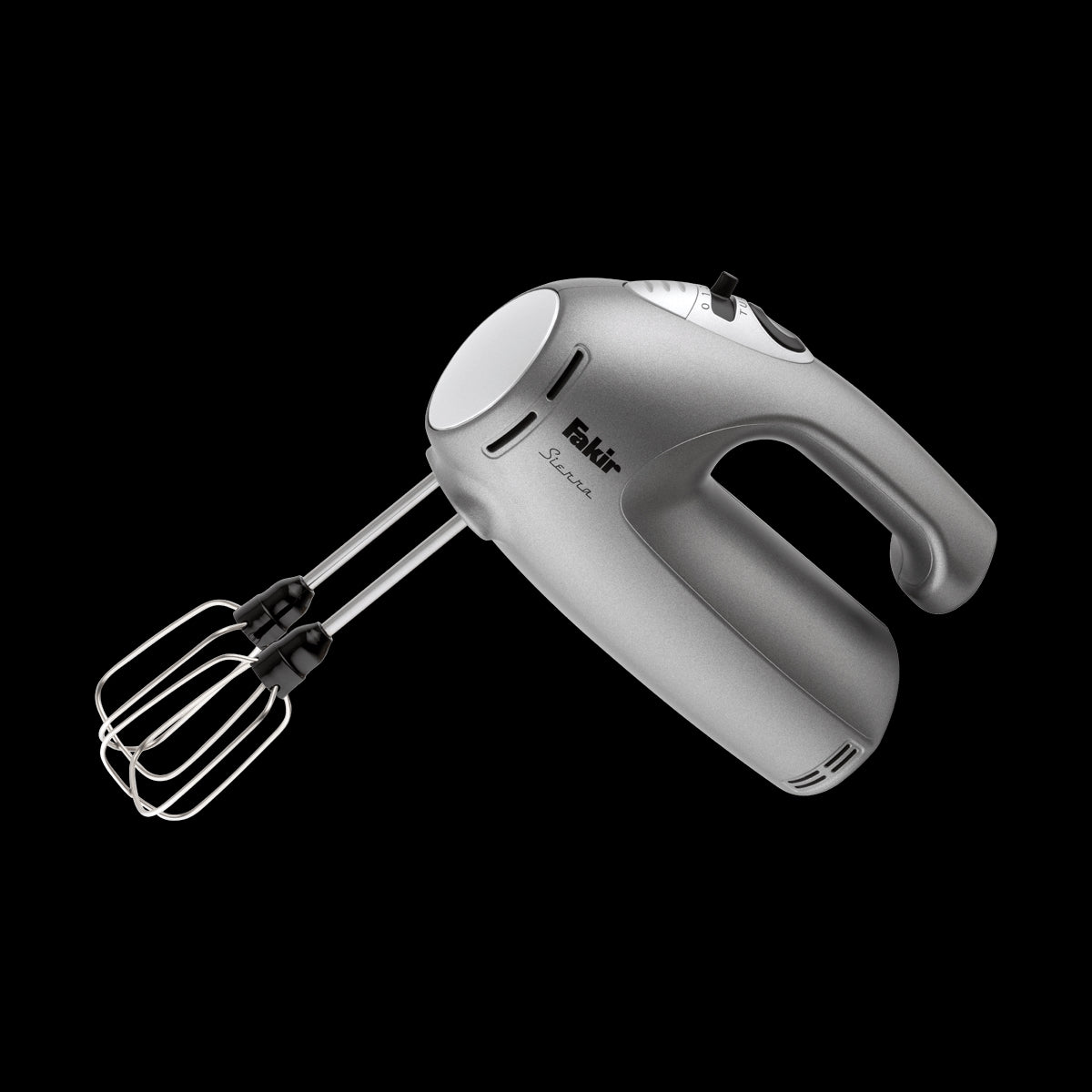 SIERRA SILVER STONE / Fakir Hand mixer Silver 425w,4 Speed+Turbo,2 stainless steel whisk attachments 4 / BLACK