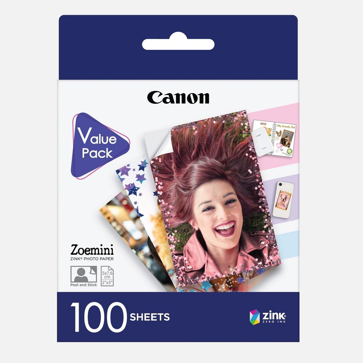 6135c003AA/Canon Zoemini Zink Paper 100 sh value pack Paper / COLORED