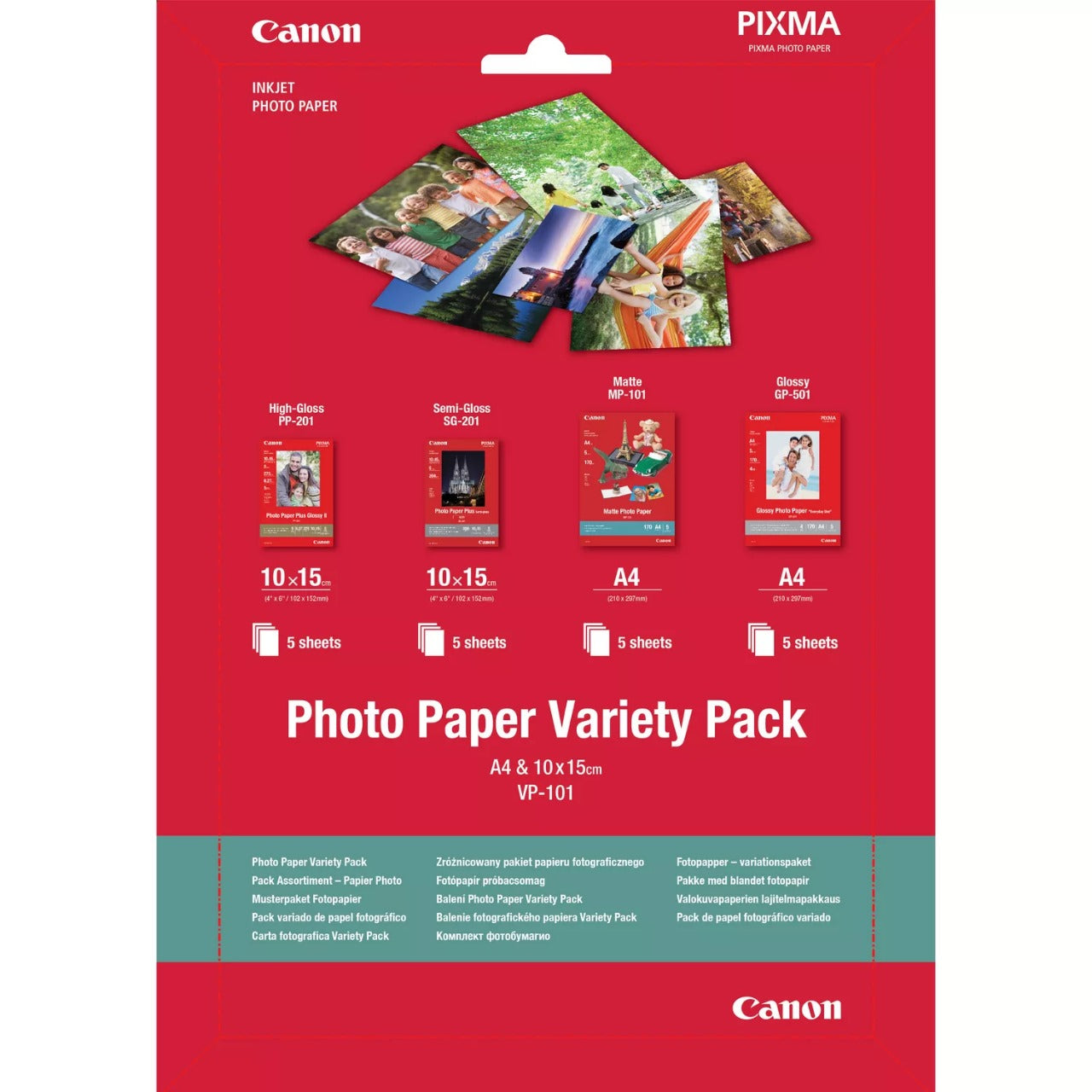 Canon Vp 101 Photo Paper Variety Pack 4*6 And A4/20 (0775B079Aa)