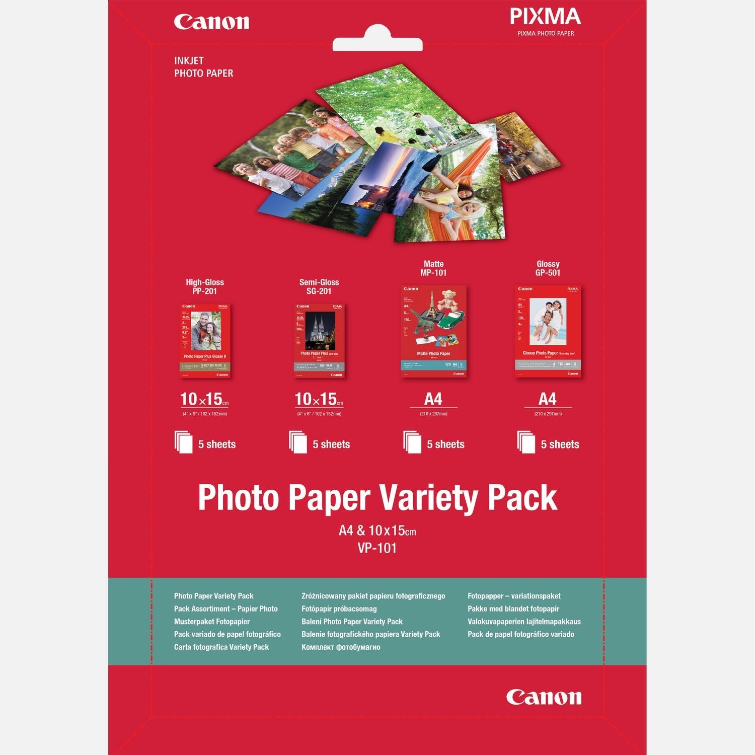 0775B079AA / CANON VP 101 PHOTO PAPER VARIETY PACK 4*6 AND A4/20 (0775B079AA) PAPER / PACK 4*6