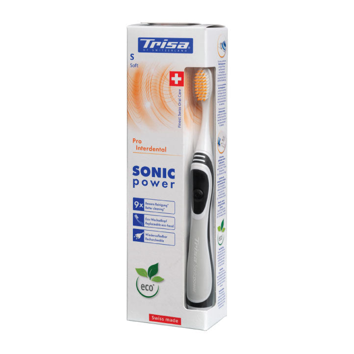 فرشاة أسنان Trisa Sonic Power Battery Pro Interdental Soft Display، متعددة الألوان