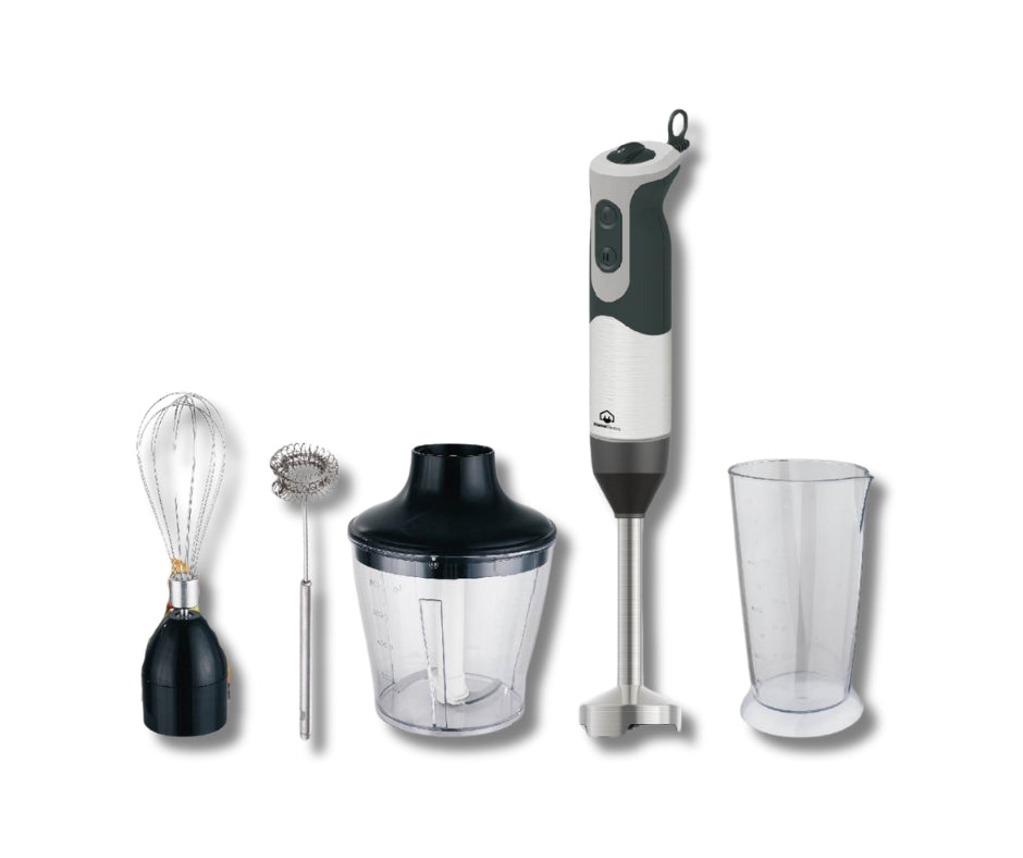 Home Electric Hand Blender 2 Speed Stainless Steel Blades Egg Whisk Chopper Bowl